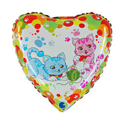 he Grabo foil balloon cats , heart, 46 cm