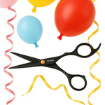 Ballonschere, Schwarz, Klinge aus Edelstahl, 17 x 5,5 cm, 61 g