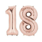Satz von Folienballons, Zahl, 18. Geburtstag, Rosegold, 86 cm